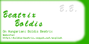 beatrix boldis business card